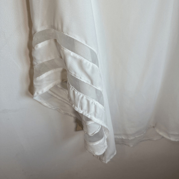 CBR white Shirt flutter Sleeves Womans Size Small Cotton Blend - Picture 3 of 9